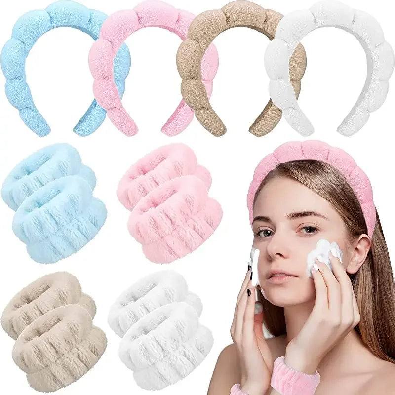 Sovellia 3 Piece Cloud Spa Headband and Wristband Set