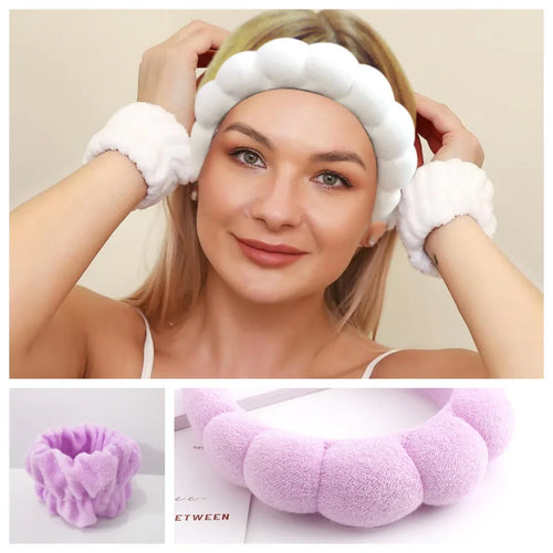 Sovellia 3 Piece Cloud Spa Headband and Wristband Set